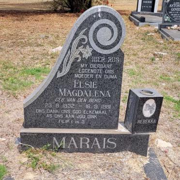 MARAIS Elsie Magdalena nee VAN DEN BERG 1932-1981