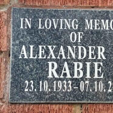 RABIE Alexander W. 1933-2008