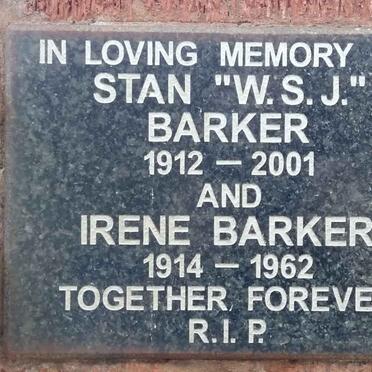 BARKER W.S.J 1912-2001 &amp; Irene 1914-1962