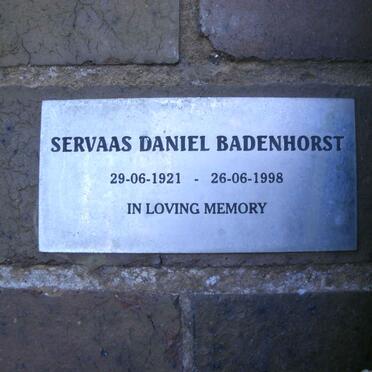BADENHORST Servaas Daniel 1921-1998