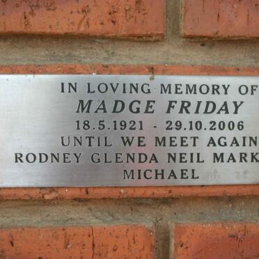 FRIDAY Madge 1921-2006