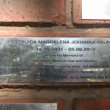DELPORT Getruida Magdelena Johanna 1931-2010