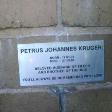 KRUGER Petrus Johannes 1931-1997