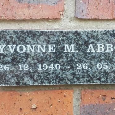 ABBOTT Yvonne M. 1940-2009
