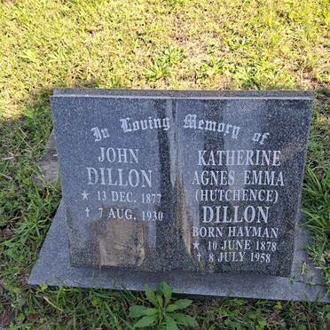 DILLON John 1877-1930 & Katherine Agnes Emma HUTCHENCE 1878-1958