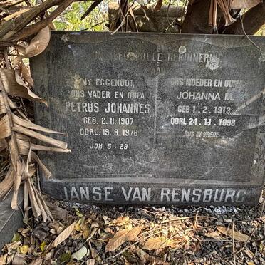 RENSBURG Petrus Johannes, Janse van 1907-1978