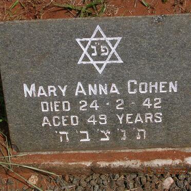 COHEN Mary Anna -1942