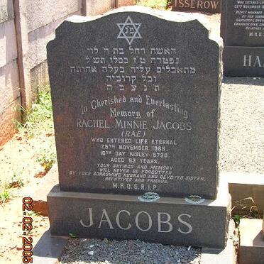 JACOBS Rachel Minnie -196?