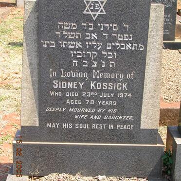 KOSSICK Sidney -1974