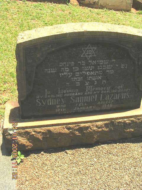 LAZARUS Sydney Samuel -1946