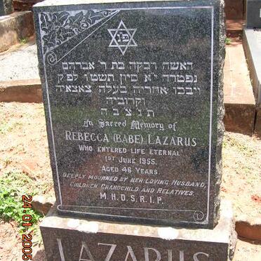 LAZARUS Rebecca -1955