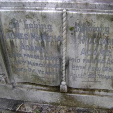 ADAMS William -1956 &amp; Agnes Martha -1947