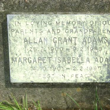 ADAMS Allan Grant 1900-1983 &amp; Margaret Isabella 1901-1990