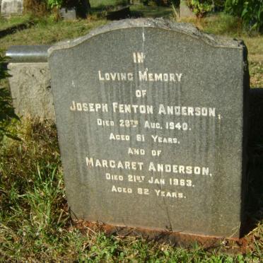 ANDERSON Joseph Fenton -1940 &amp; Margaret -1963