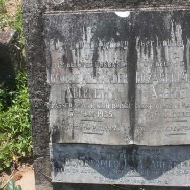 ABERNETHY George Alexander -1935 &amp; Elizabeth Ann Helen  -1957 :: ABERNETHY L.A. -1941