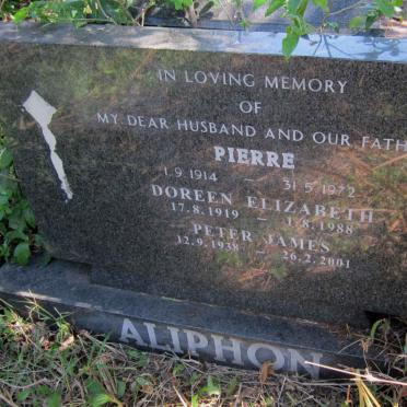 ALIPHON Pierre 1914-1972 &amp; Doreen Elizabeth 1919-1988 :: ALIPHON Peter James 1938-2001