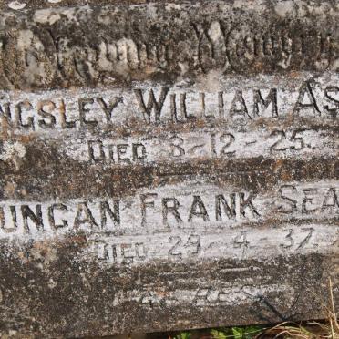 ASKHAM Kingsley William -1925 :: SEAGER Duncan Frank -1937