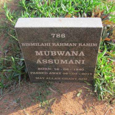 ASSUMANI Mubwana 1940-2016
