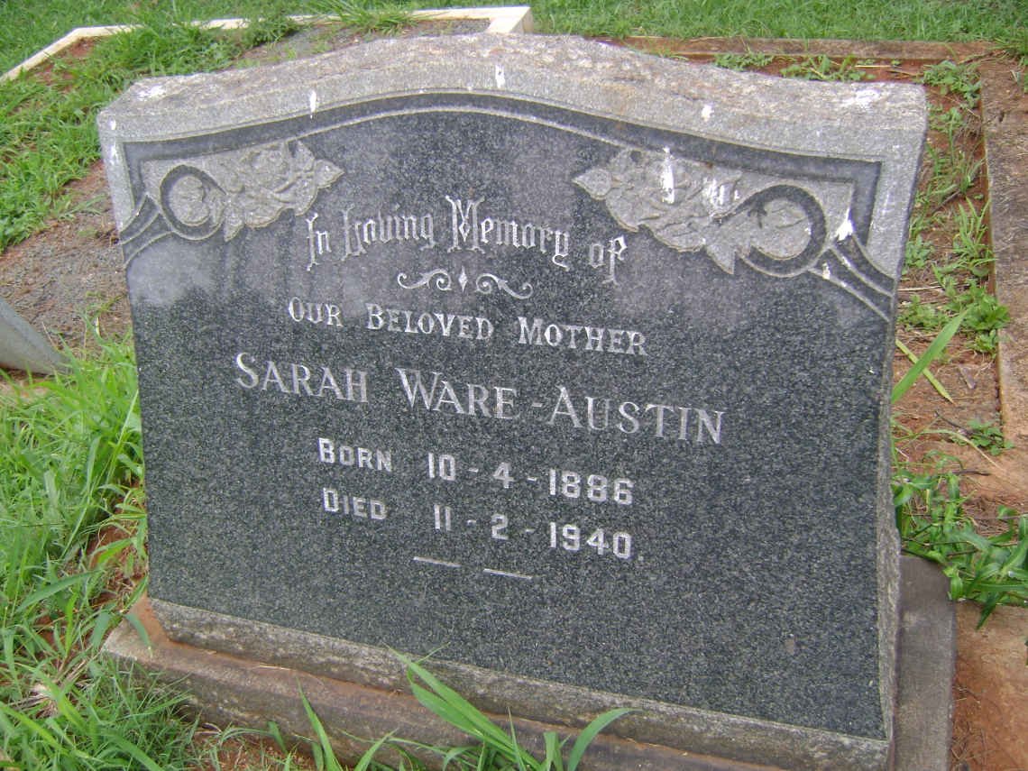 AUSTIN Sarah, WARE 1886-1940