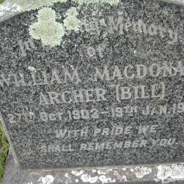 ARCHER William Macdonald 1903-1960