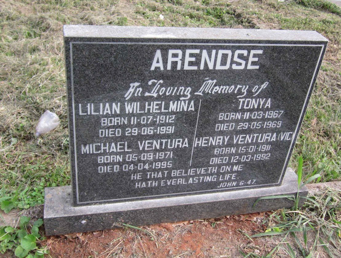 ARENDSE Henry Ventura 1911-1992 :: ARENDSE Lilian Wilhelmina 1912-1991