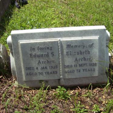 ARCHER Edward S. -1925 &amp; Elizabeth -1929