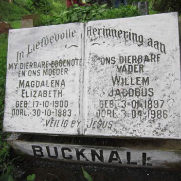 BUCKNALL Willem Jacobus 1897-1986 &amp; Magdalena Elizabeth 1900-1983