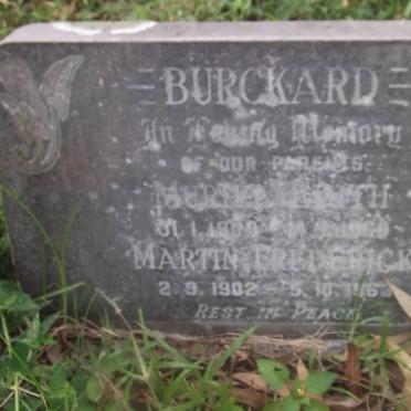 BURCKARD Martin Frederick 1902-1963 &amp; Muriel Edith 1908-1960
