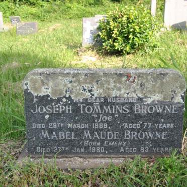 BROWNE Joseph Tommins -1969 &amp; Mabel Maude EMERY -1980