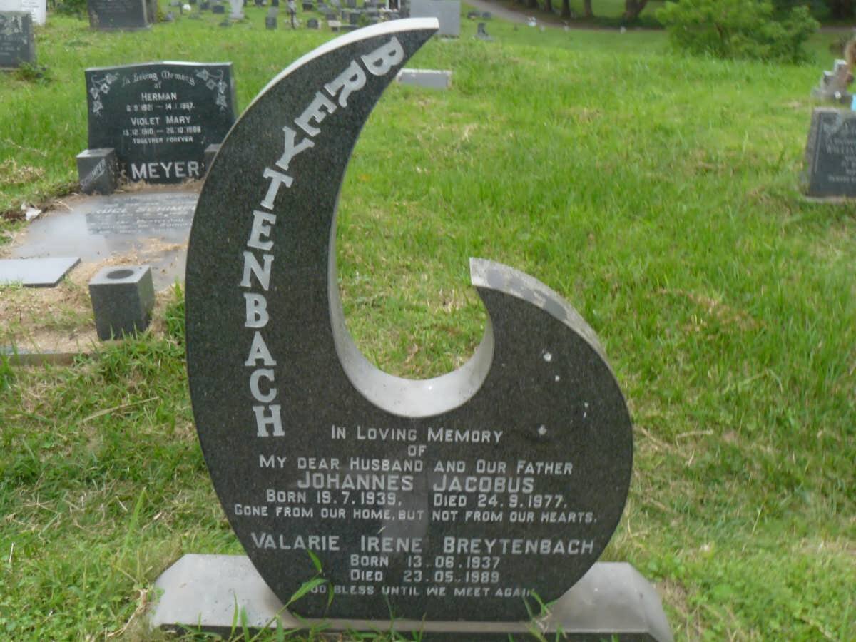 BREYTENBACH Johannes Jacobus 1939-1977 &amp; Valarie Irene 1937-1989