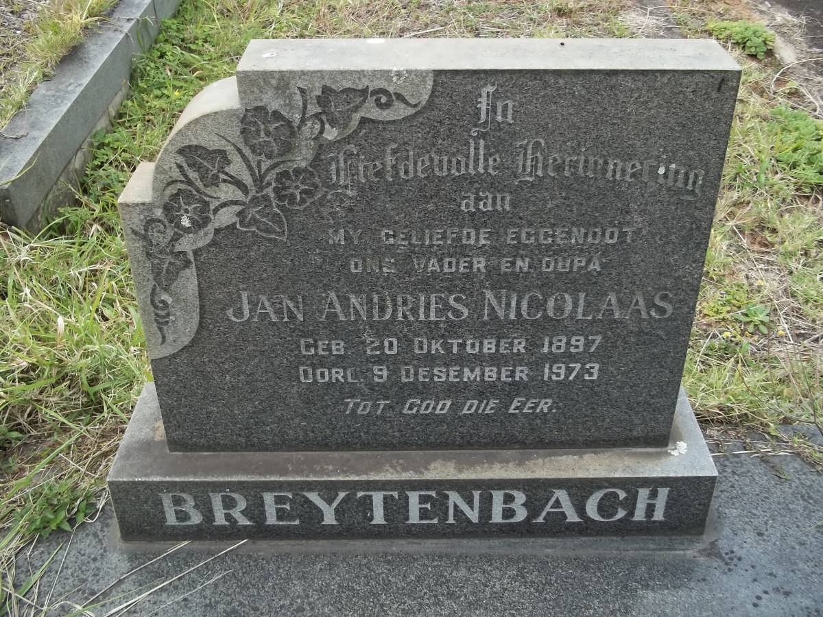 BREYTENBACH Jan Andries Nicolaas 1897-1973