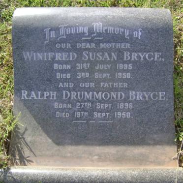 BRYCE Ralph Drummond 1896-1950 &amp; Winifred Susan 1895-1950
