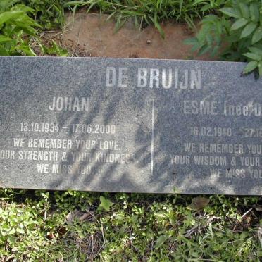 BRUIJN Johan, de 1934-2000 &amp; Esme DUKE 1940-1996