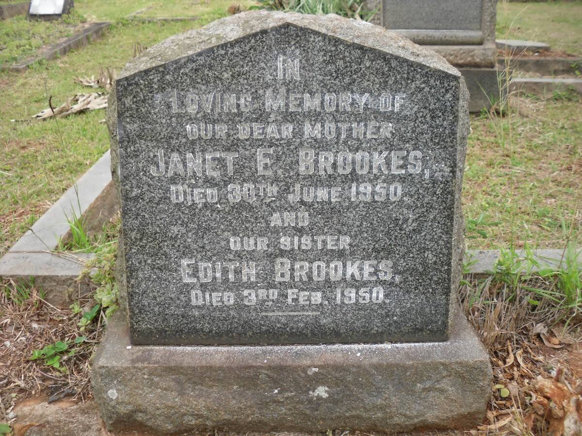 BROOKES Janet E. -1950 :: BROOKES Edith -1950