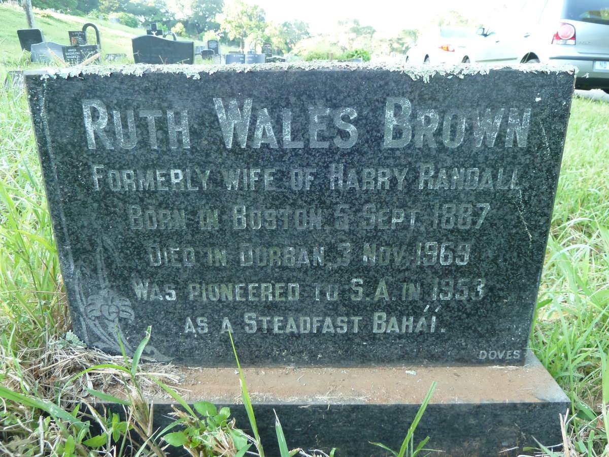 BROWN Ruth Wales 1887-1969