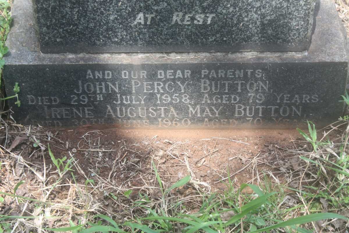 BUTTON John Percy -1958 &amp; Irene Augusta May -1960