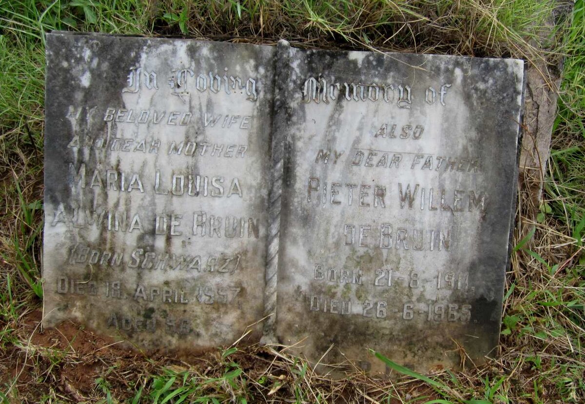 BRUIN Pieter Willem, de 1911-1965 &amp; Maria Louisa Alwina SCHWARZ -1957