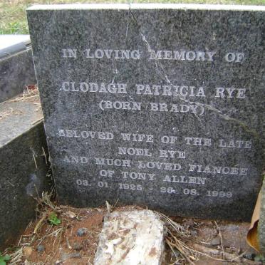 RYE Clodagh Patricia nee BRADY 1925-1999