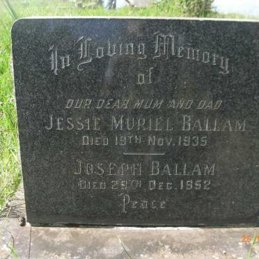 BALLAM Joseph -1952 &amp; Jessie Muriel -1935