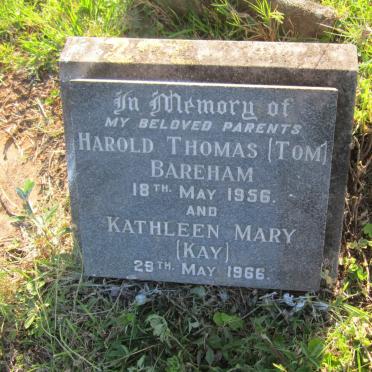 BAREHAM Harold Thomas -1956 &amp; Kathleen Mary -1966