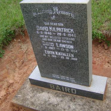 BAIRD David Lawson 1907-1984 &amp; Edith Kathleen 1915-2008 :: BAIRD David Kilpatrick 1940-1946