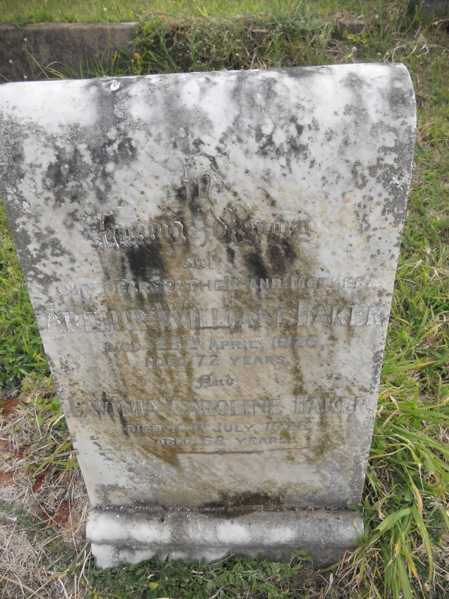 BAKER Arthur William -1926 &amp; Lavinia Caroline -1926