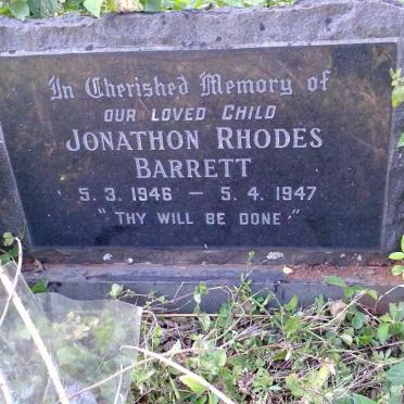 BARRETT Jonathan Rhodes 1946-1947