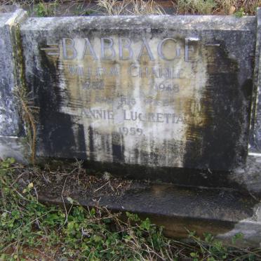 BABBAGE William Charles 1882-1948 &amp; Annie Lucretia -1959