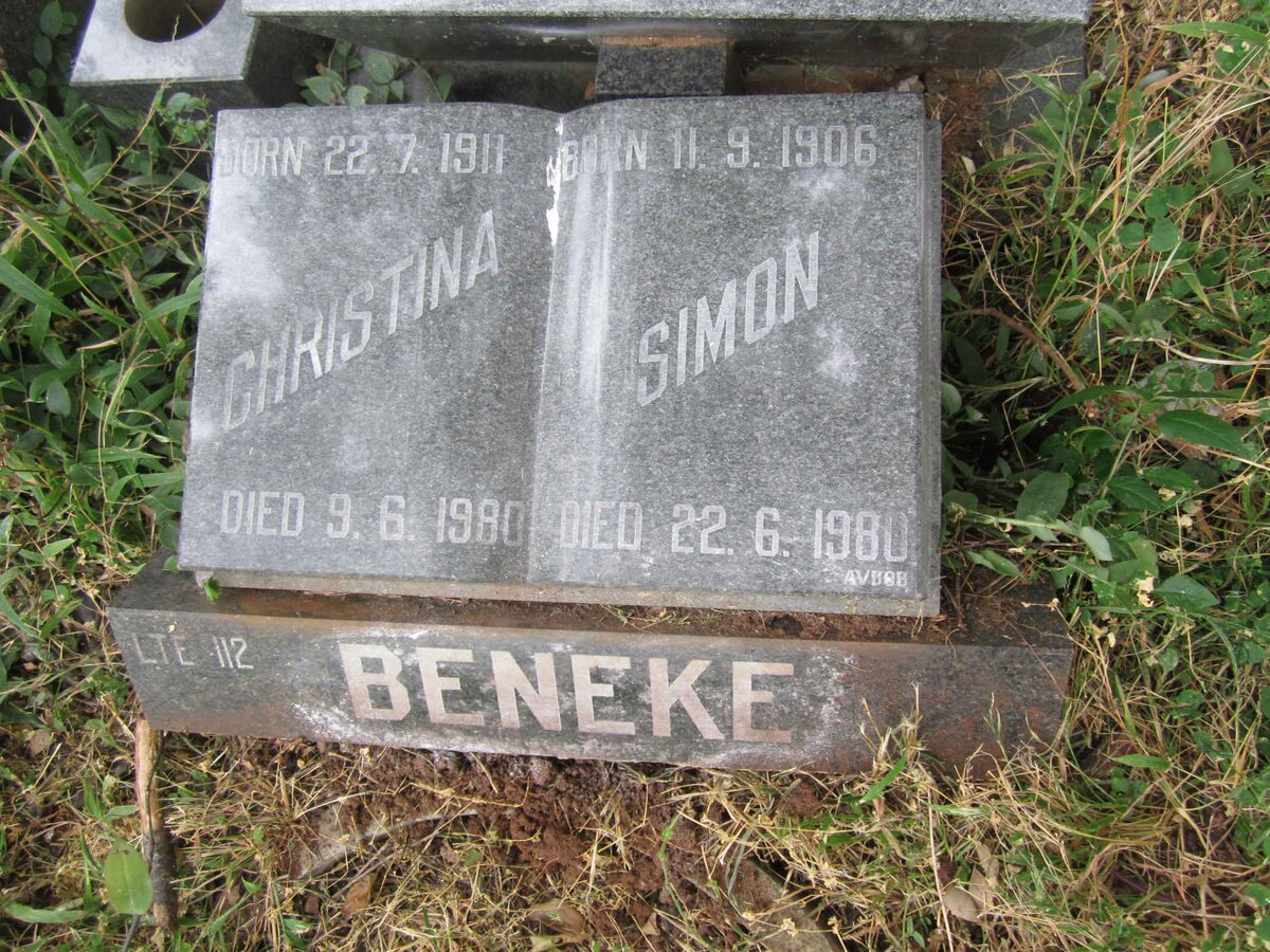 BENEKE Simon 1906-1980 &amp; Christina 1911-1980