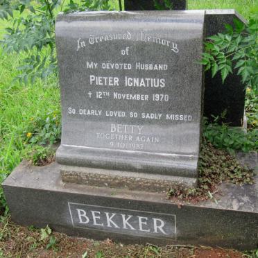 BEKKER Pieter Ignatius -1970 &amp; Elizabeth Maria  -1982