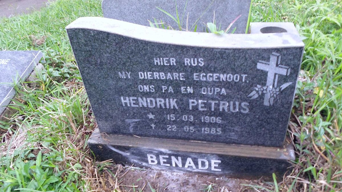BENADE Hendrik Petrus 1906-1985