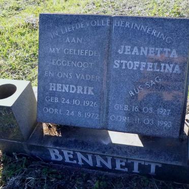 BENNETT Hendrik 1926-1972 &amp; Jeanetta Stoffelina 1927-1993