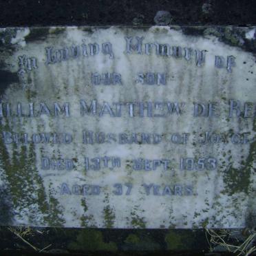 BEER William Matthew, de -1953