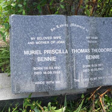 BENNIE Thomas Theodore 1905-1962 &amp; Muriel Priscilla 1910-1958